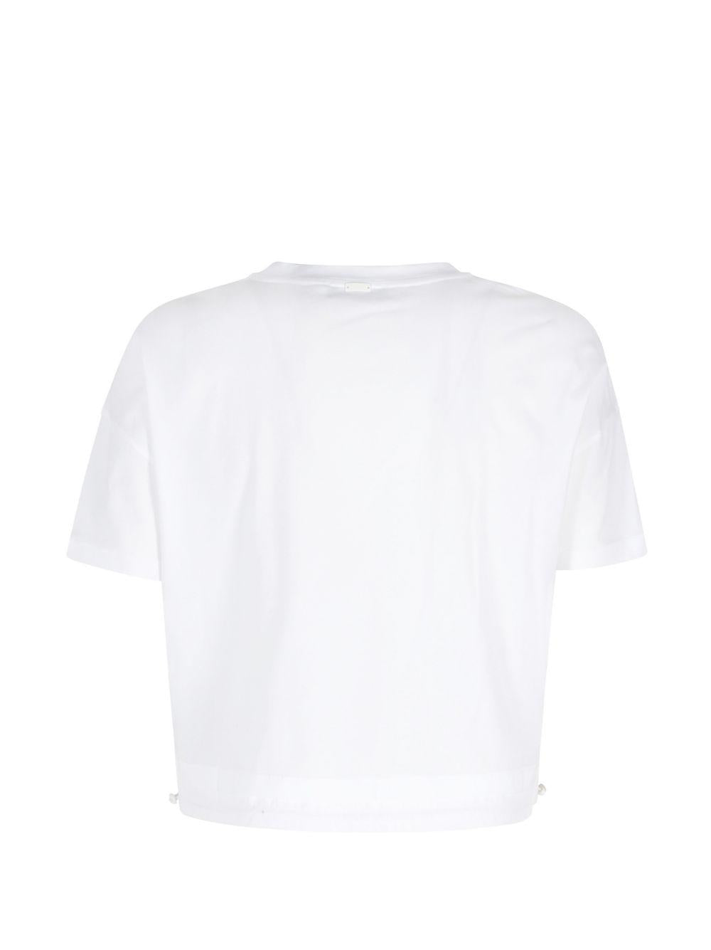 HERNO T-shirt in cotone elasticizzato bianco 