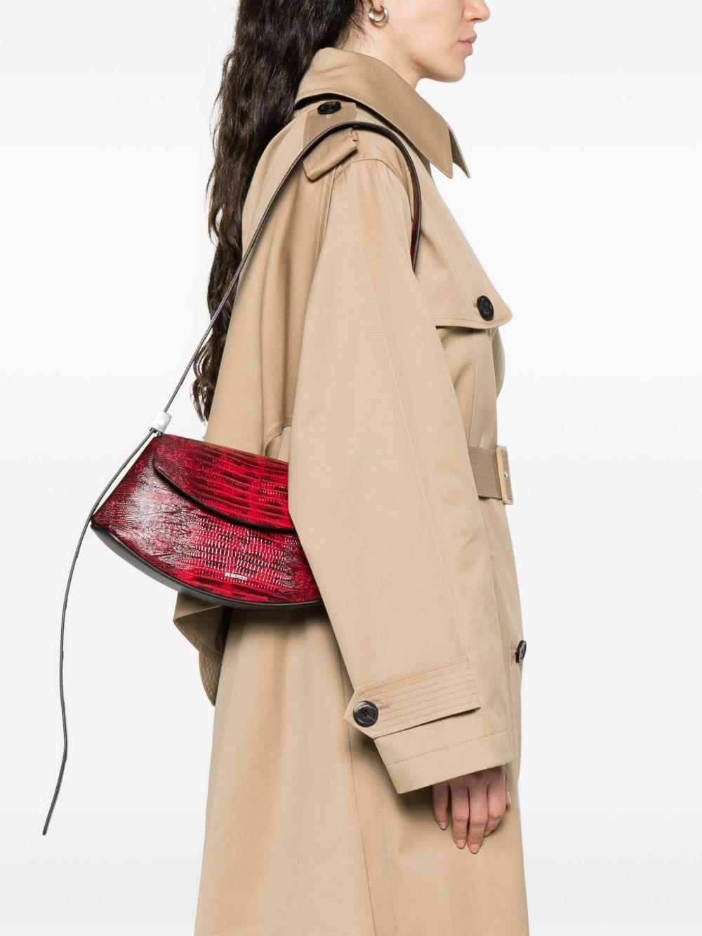 JIL SANDER Borsa in pelle effetto pitone rosso 