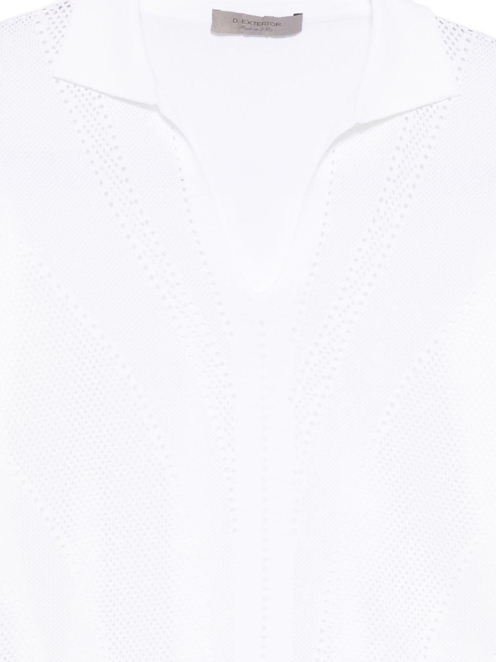 D EXTERIOR Polo in maglia bianca 