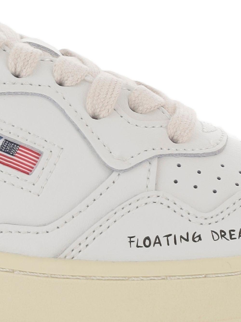 AUTRY Sneakers Medalist in pelle bianco e giallo 