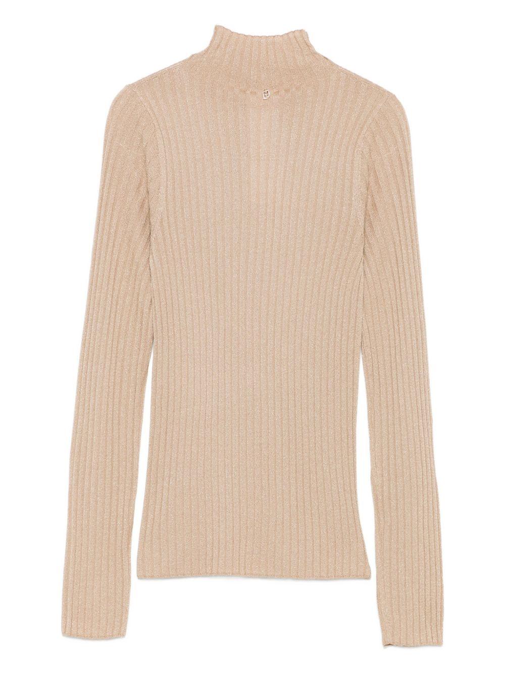 LIUJO Maglia beige a collo alto 
