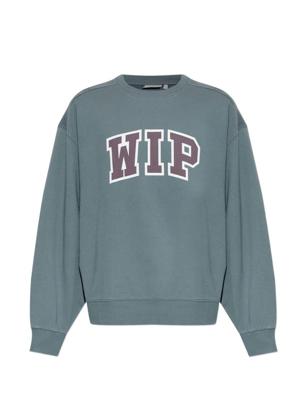 CARHARTT WIP Felpa in cotone verde girocollo con logo 