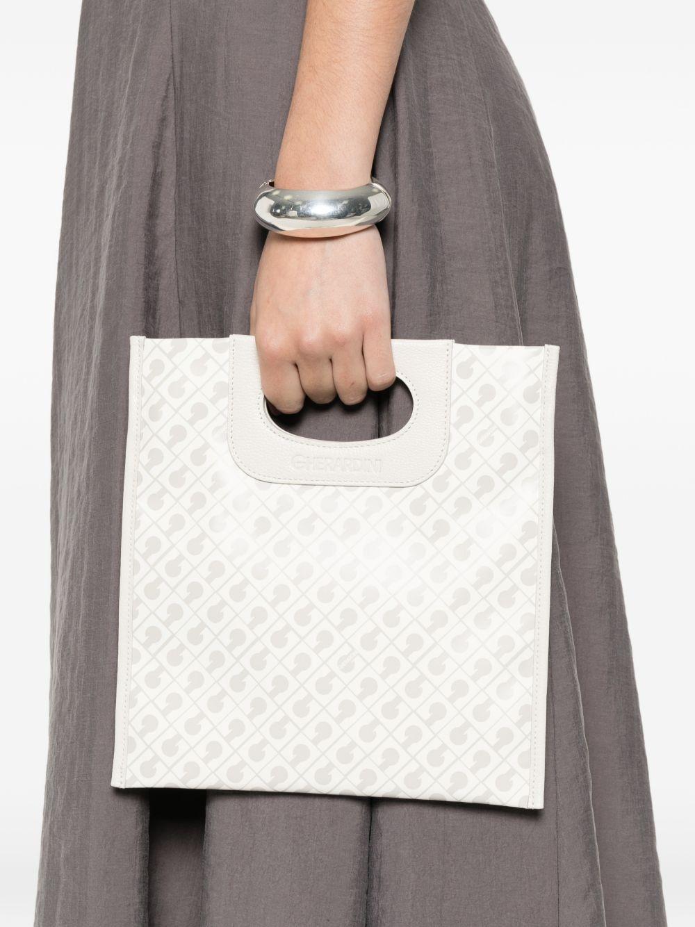 GHERARDINI Borsa bianca Softy Coconut con logo all-over 