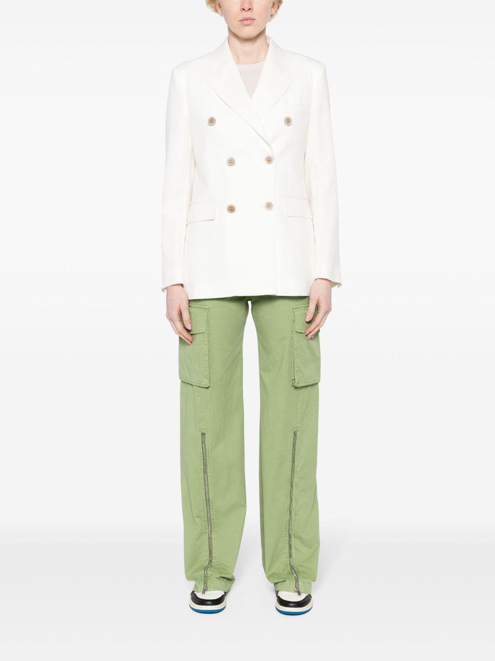 GOLDEN GOOSE Blazer doppio petto bianco con tasche 