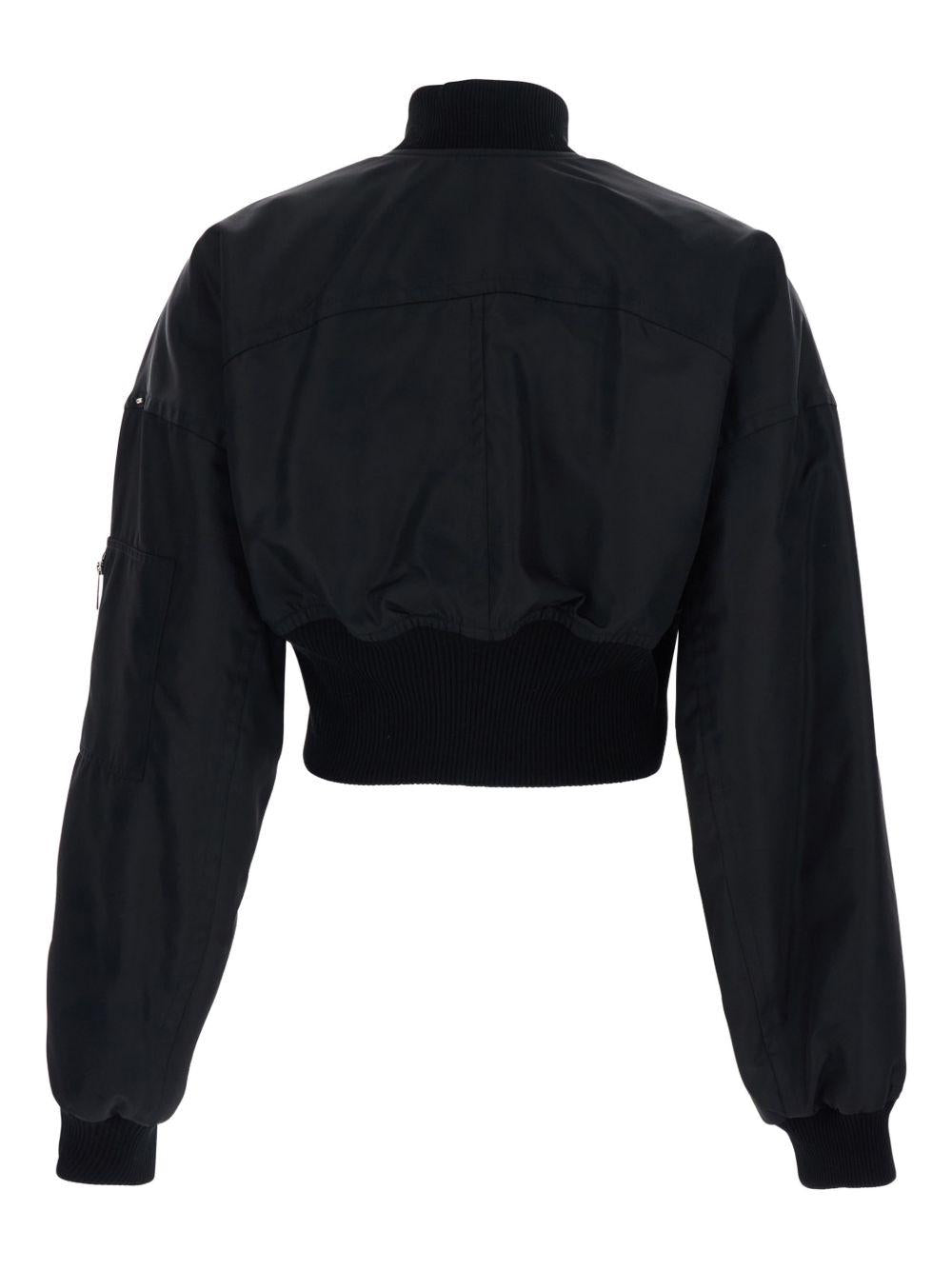 SPORTMAX Giacca nera sportiva corta con zip 