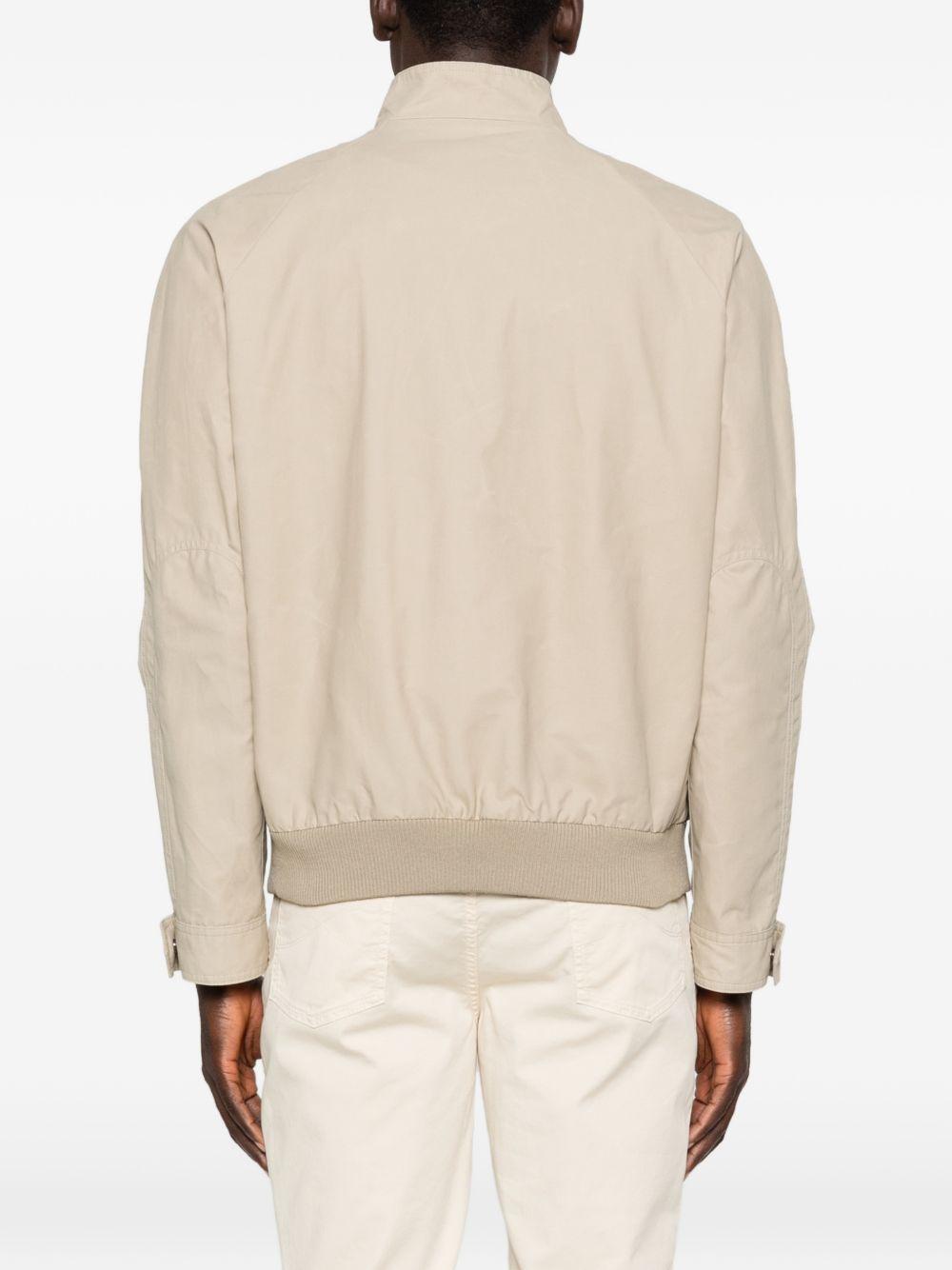 FAY Bomber zip-up beige con fondo a costine 