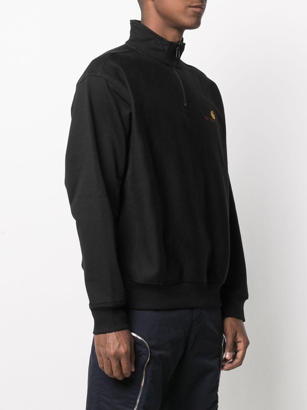 CARHARTT WIP Felpa nera in cotone con logo 