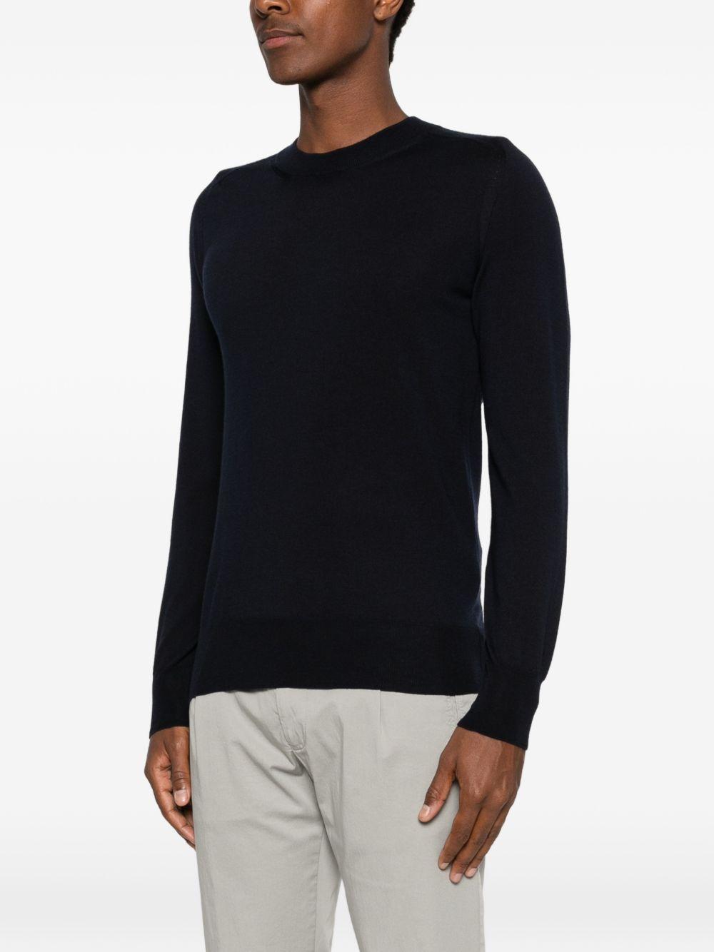 FUMAGALLI Maglia girocollo Mavy in lana merino blu 