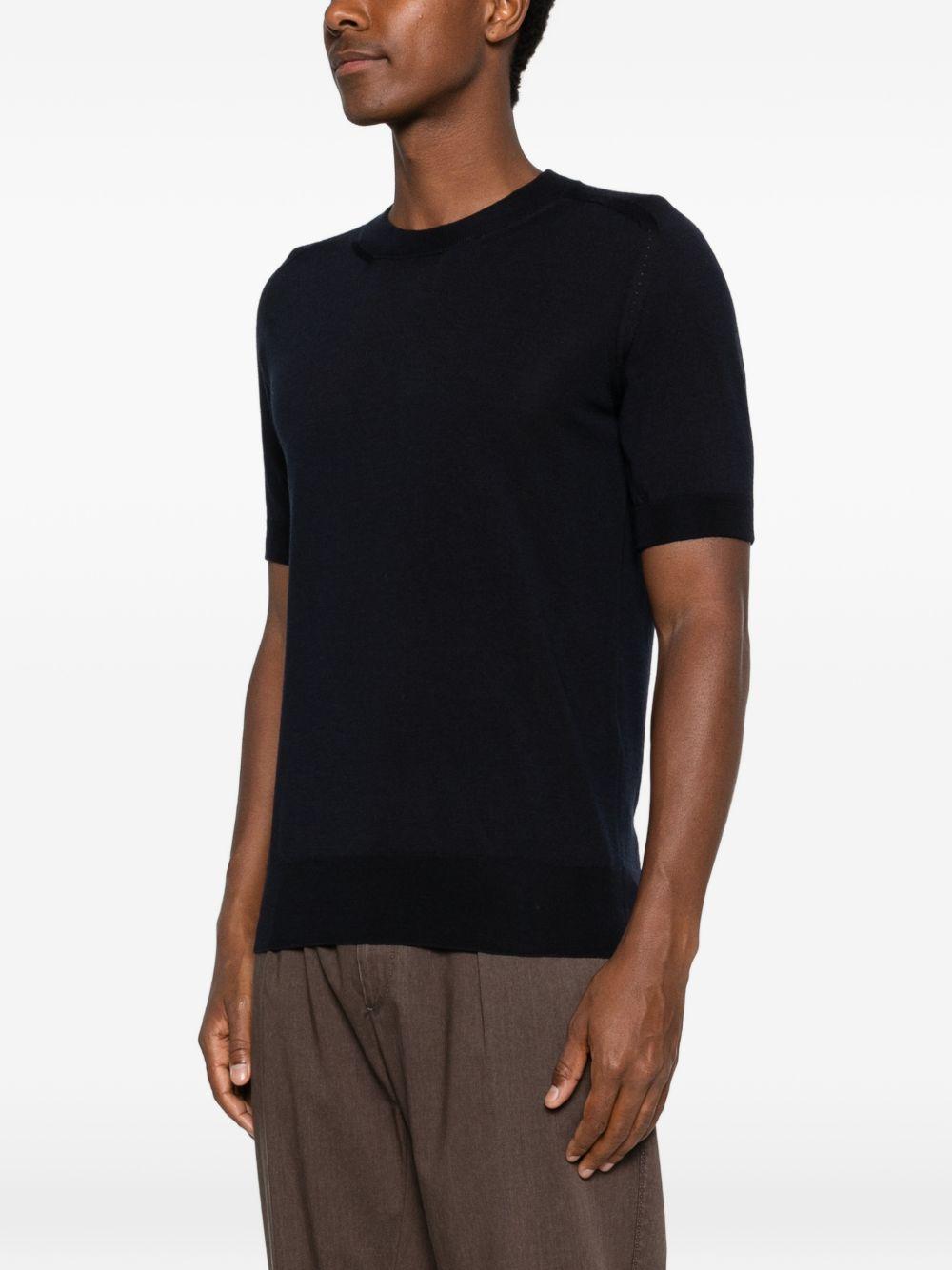 FUMAGALLI T-shirt in maglia Mavy in lana merino blu 