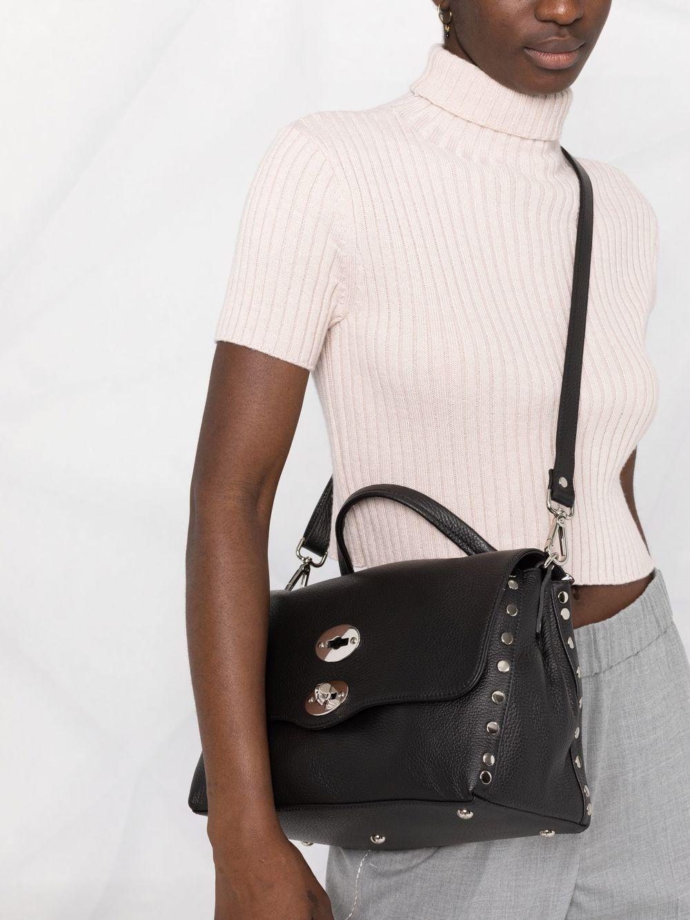 ZANELLATO Borsa Postina Daily Small in pelle nera martellata 