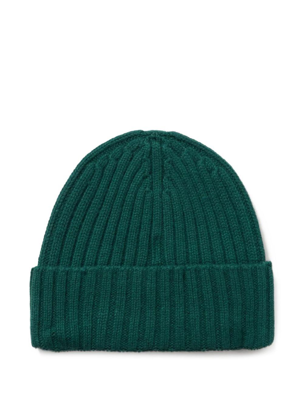 MC2 SAINT BARTH Berretto in lana verde a costine 