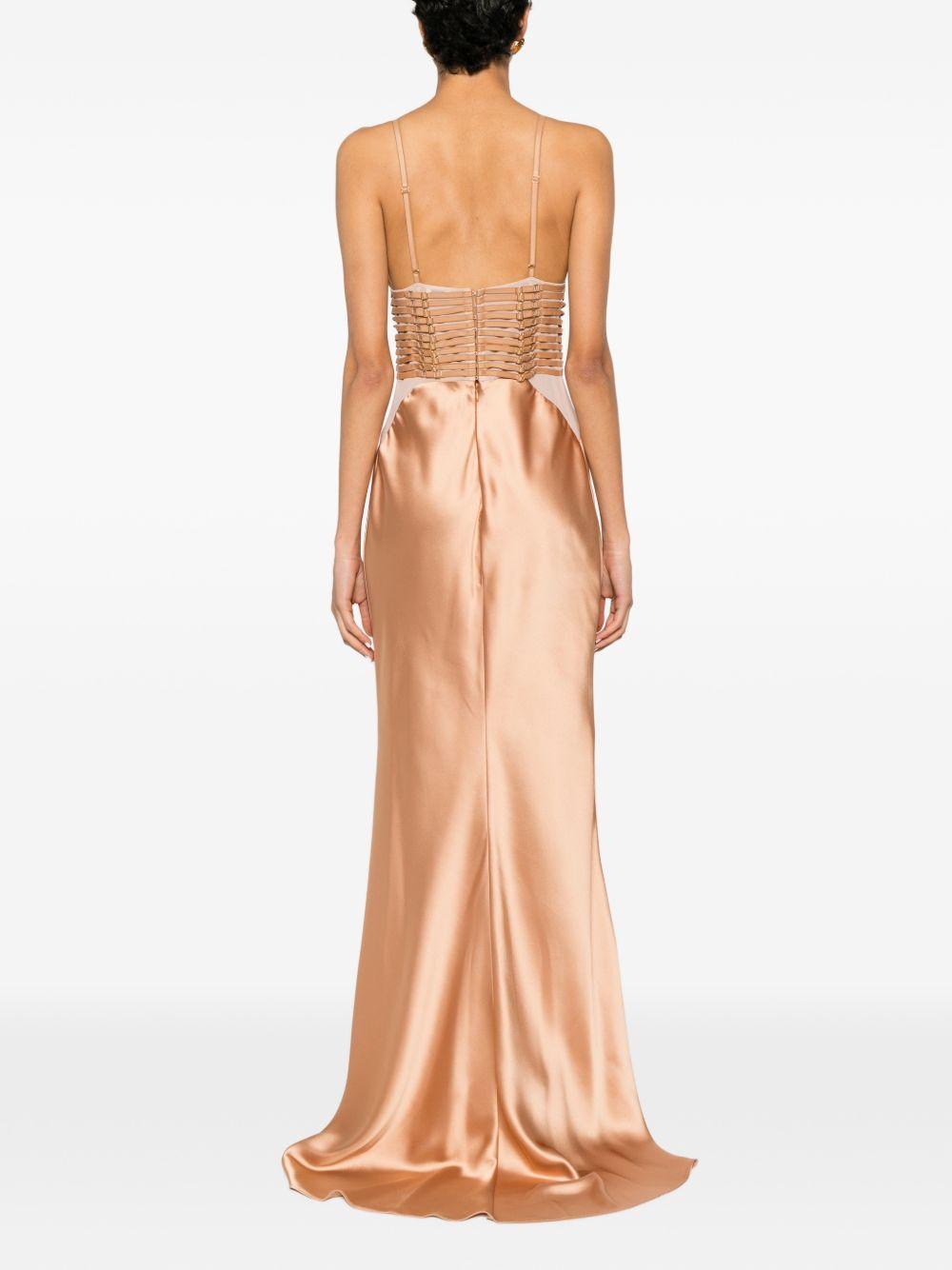 ELISABETTA FRANCHI Abito Red Carpet in raso con elastici 