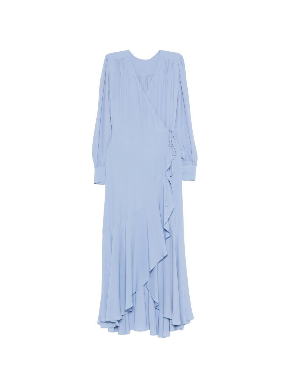 TWINSET Abito lungo con volant azzurro 