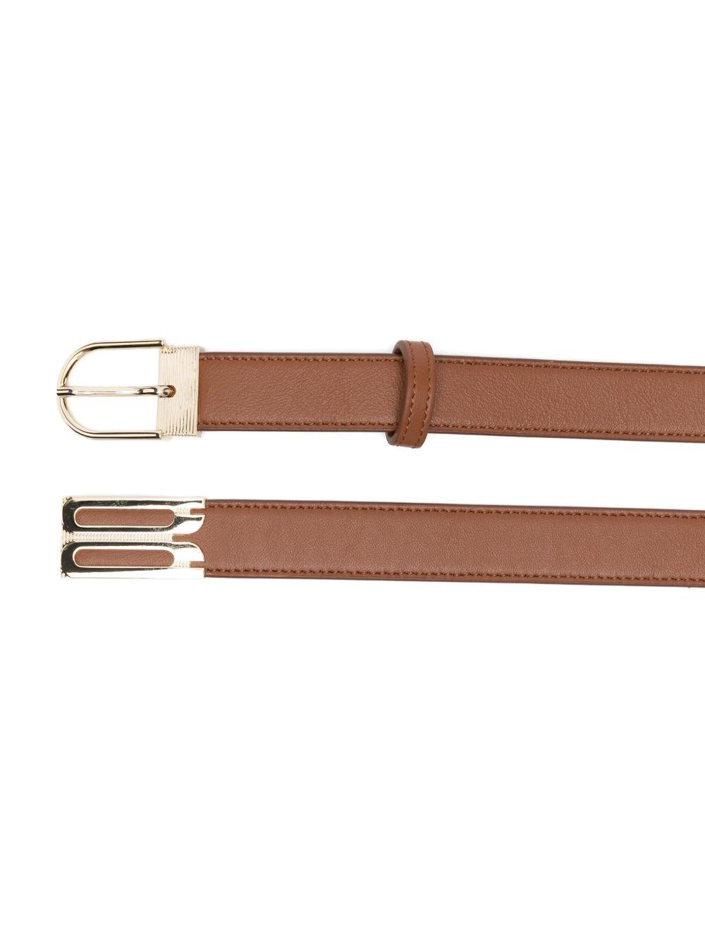 VICTORIA BECKHAM Cintura marrone con fibbia dorata 