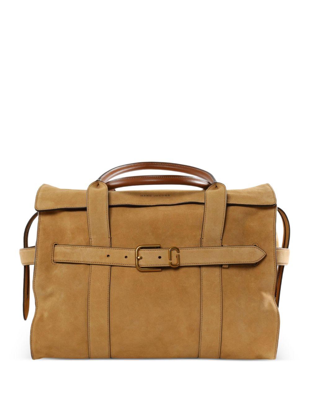 MARC JACOBS Borsa Dakota in suede beige con logo 