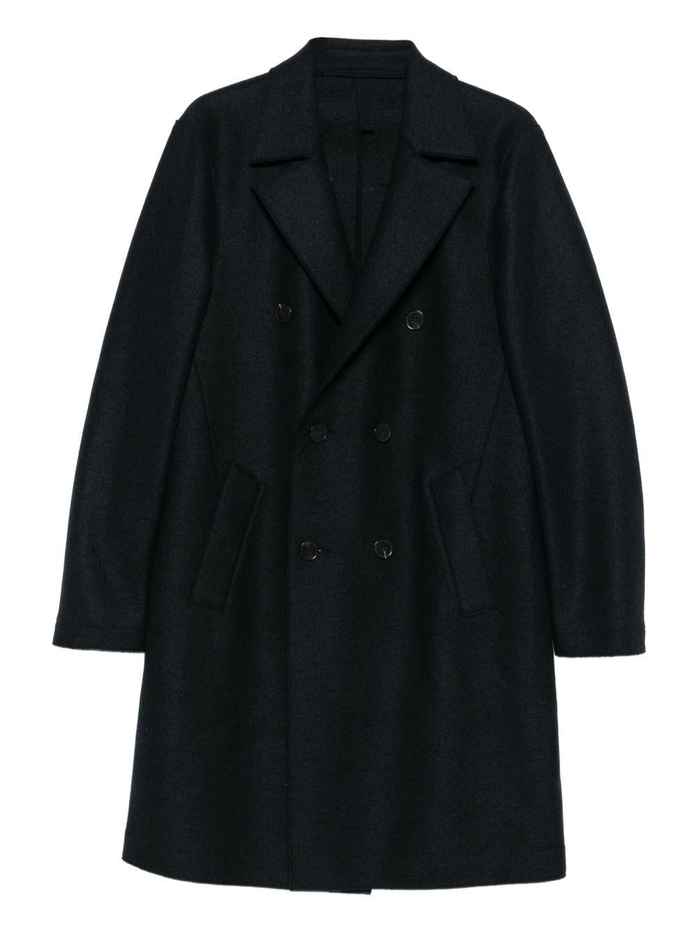 HARRIS WHARF LONDON Cappotto lungo doppiopetto oversize blu navy 