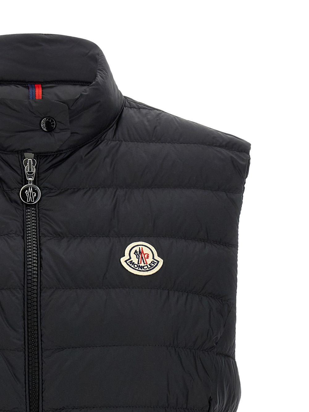 MONCLER Gilet trapuntato nero con zip 