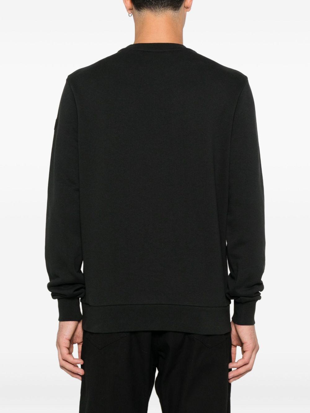 MONCLER Felpa con logo in cotone nero 