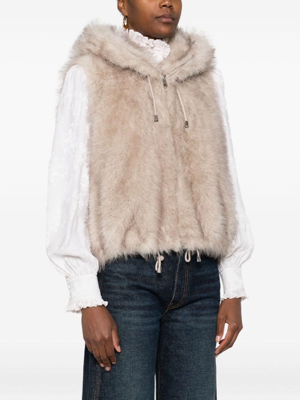 VALENTINI 1972 Gilet in ecopelliccia beige 