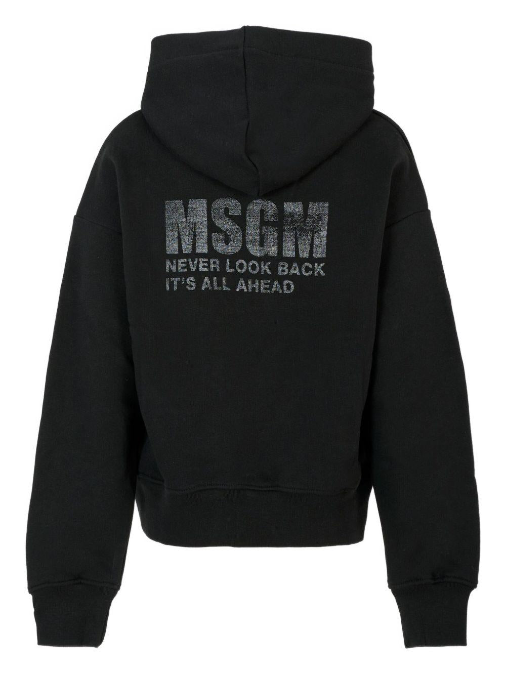 MSGM Felpa con cappuccio e stampa 