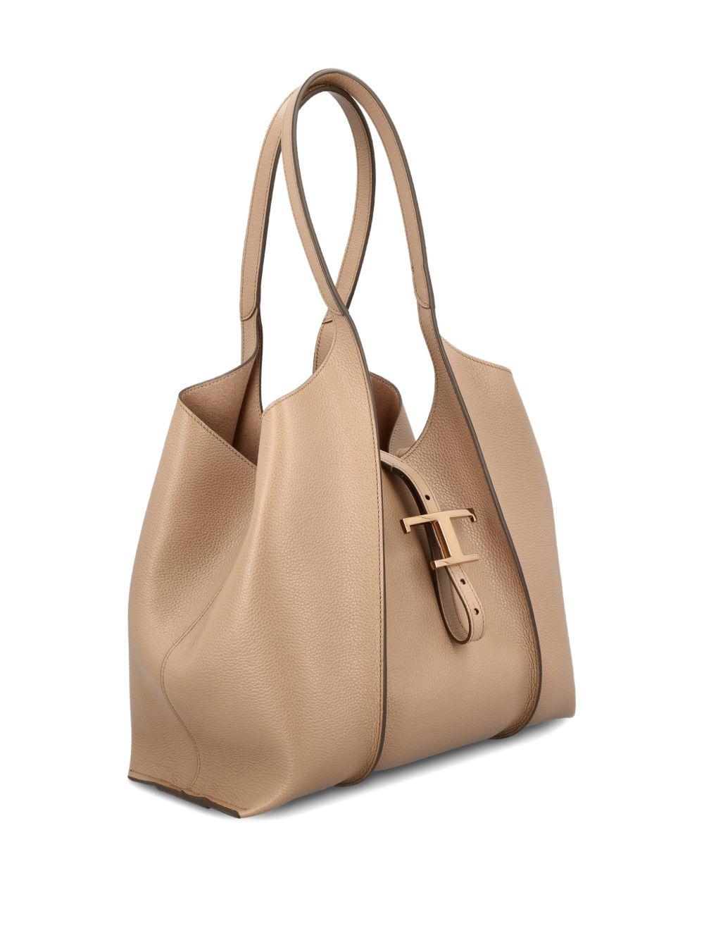 TODS Borsa shopping piccola con pouch removibile beige 