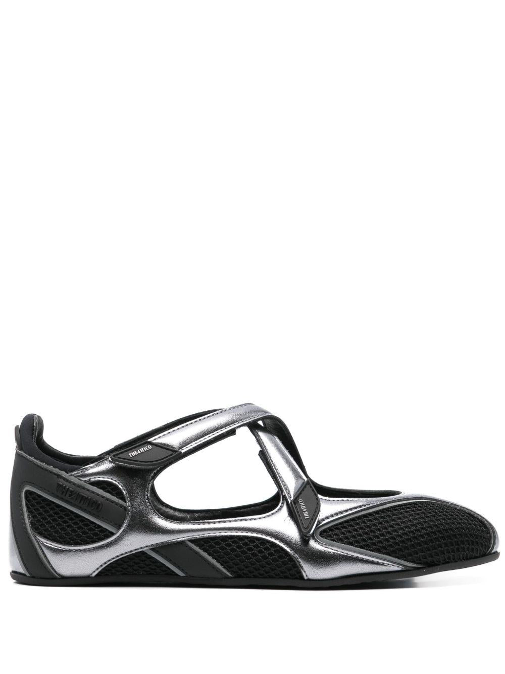 THE ATTICO Ballerine basse 'Floor 01' in pelle nera 