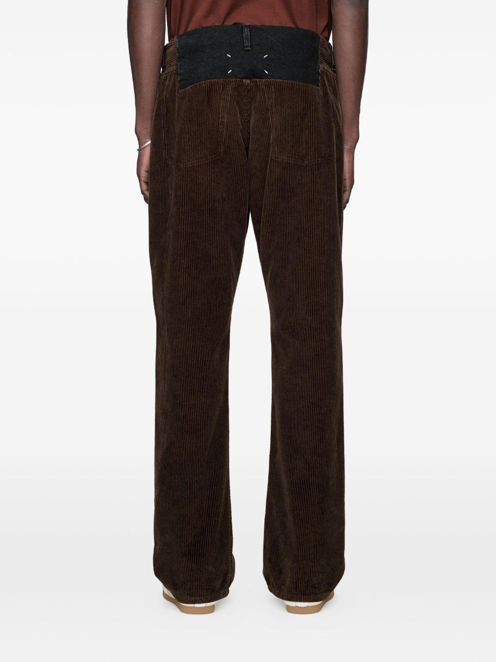 MAISON MARGIELA Pantaloni in velluto a coste marroni in cotone 