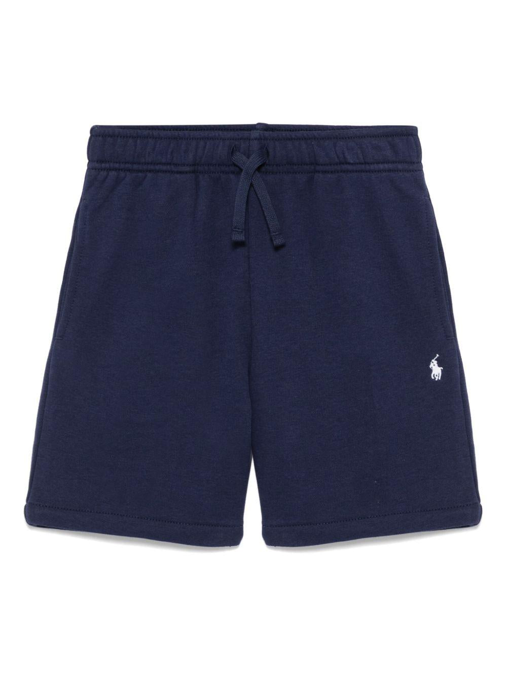 POLO RALPH LAUREN Pantaloncini sportivi blu con tasche e logo 