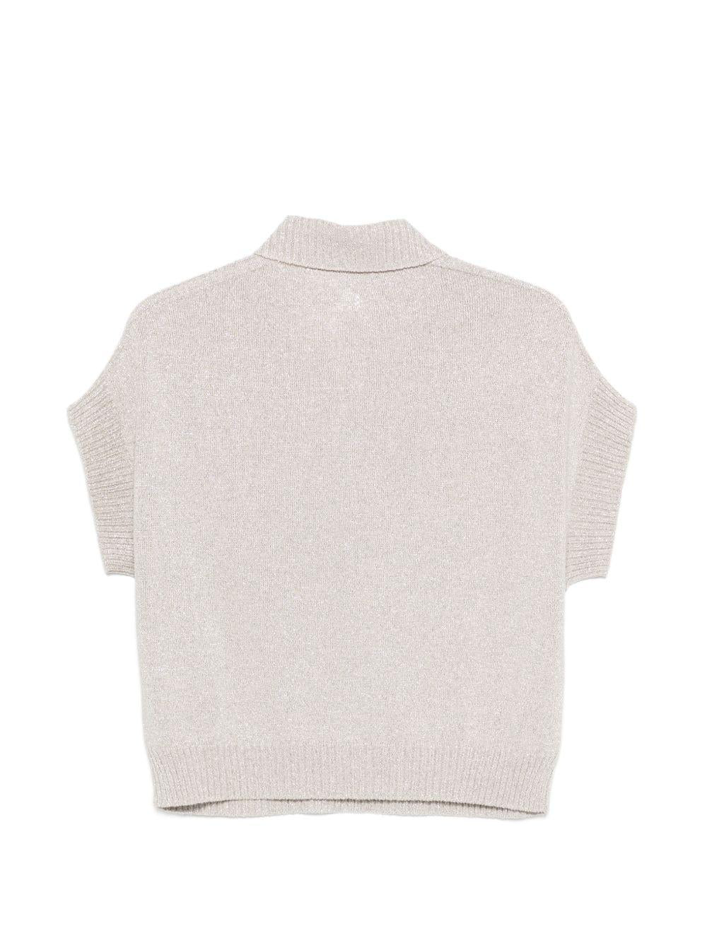 D EXTERIOR Polo in maglia grigia 