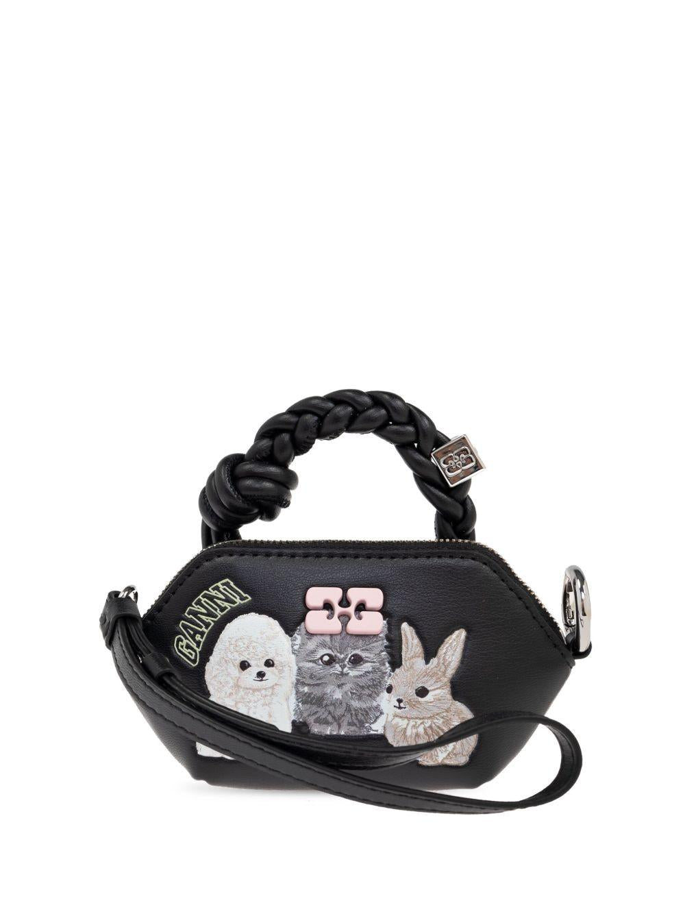 GANNI 'Bou Bag' nano nera con stampa 