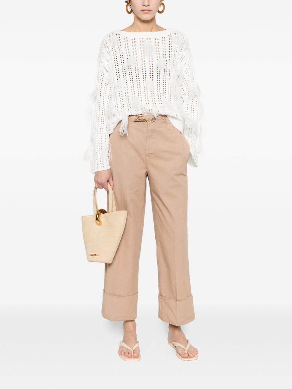TWINSET Pantaloni beige con cintura logo 
