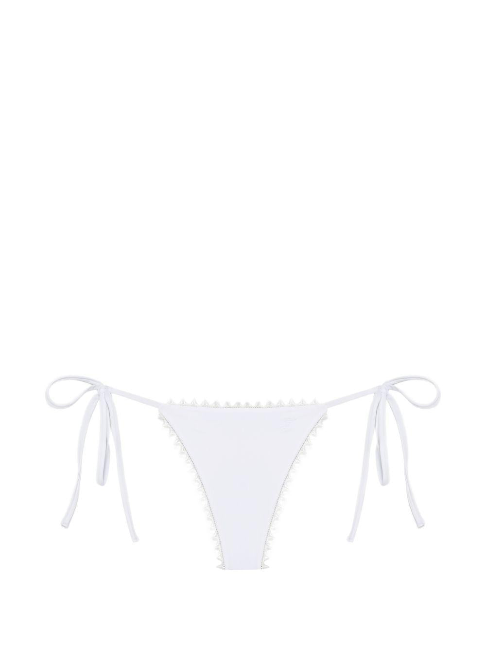 JACQUEMUS Slip bikini Picot bianco con lacci regolabili 
