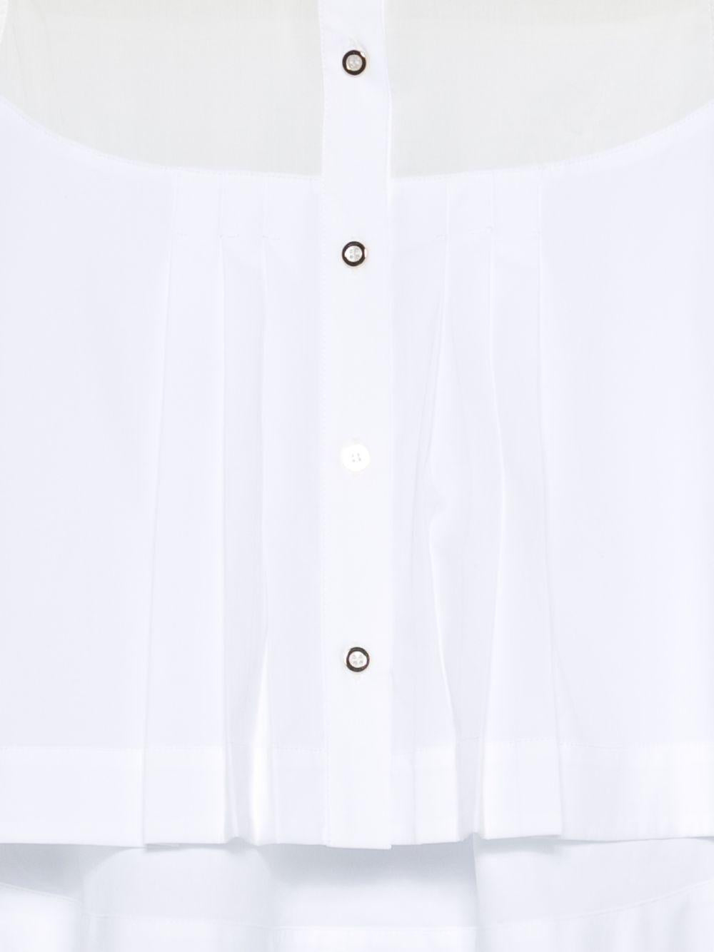 SEMICOUTURE Top in cotone elasticizzato bianco con bottoni 