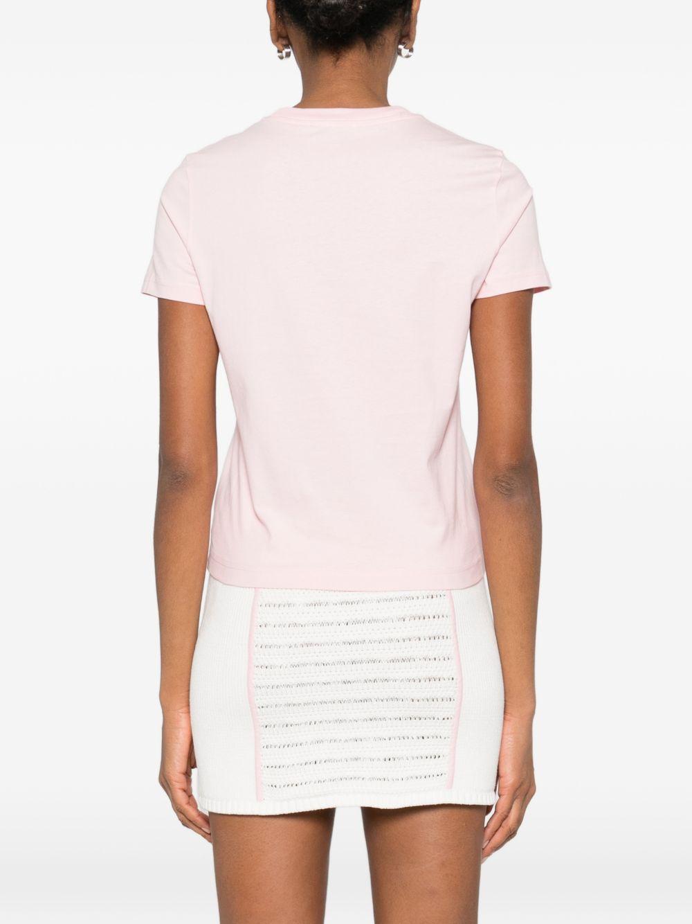 CASABLANCA T-shirt in cotone rosa con stampa logo 