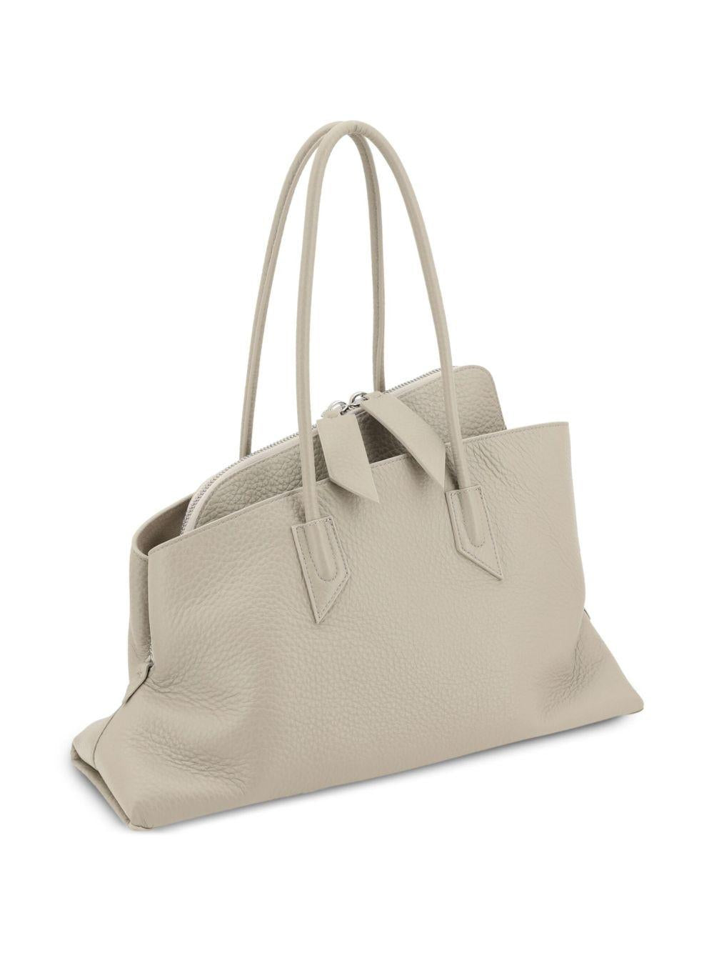 THE ATTICO Borsa a spalla 'La Passeggiata' in pelle beige 