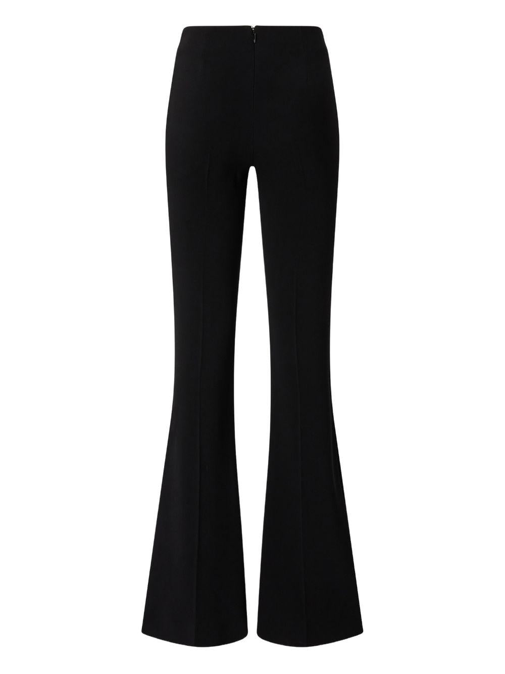 PINKO Pantaloni Cocomero neri svasati con rose 