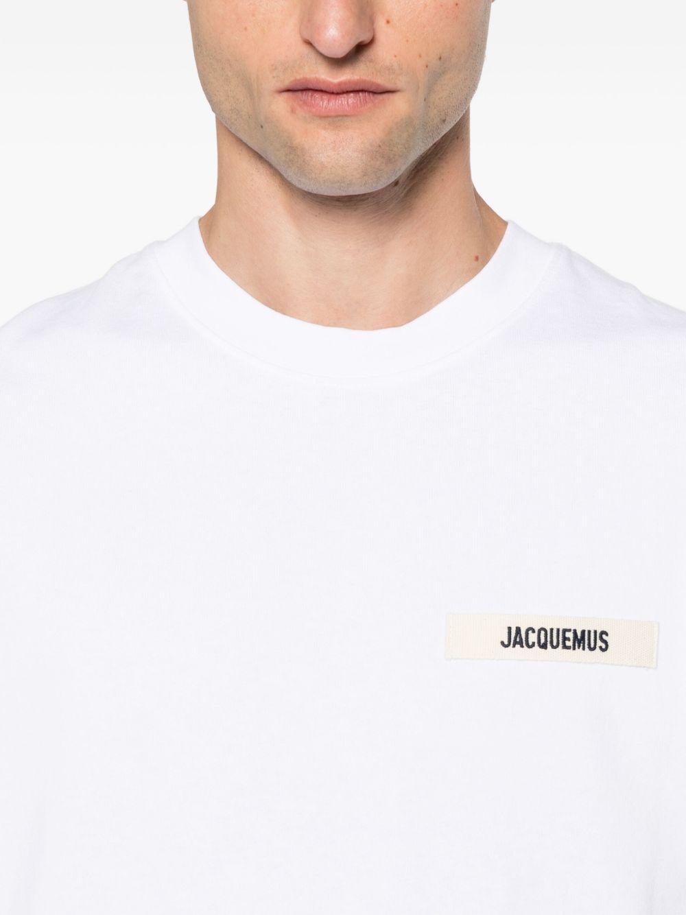JACQUEMUS T-shirt Gros Grain bianca in cotone 