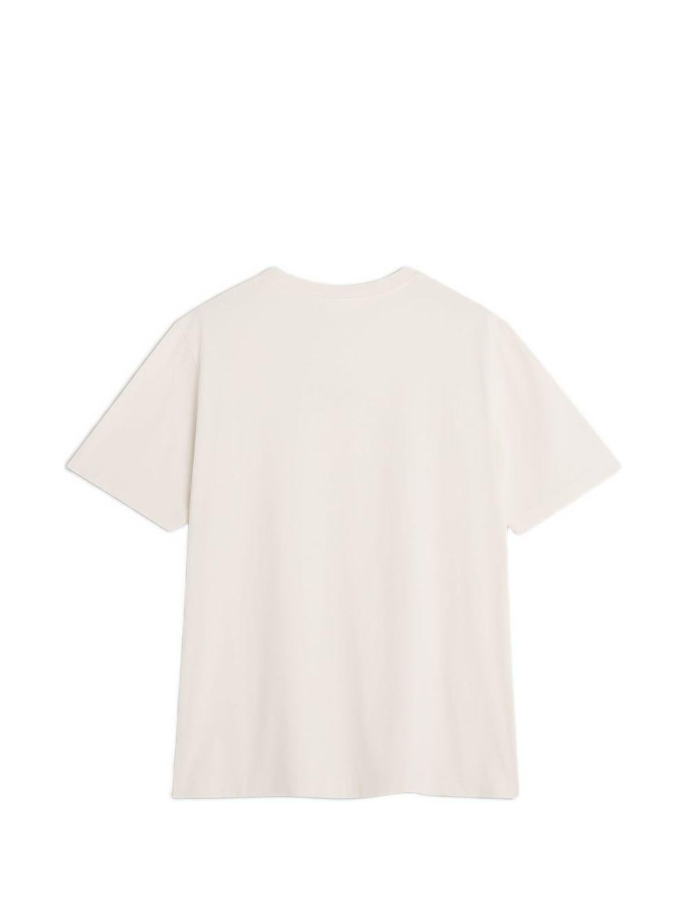MAISON KITSUNE T-shirt beige con logo 