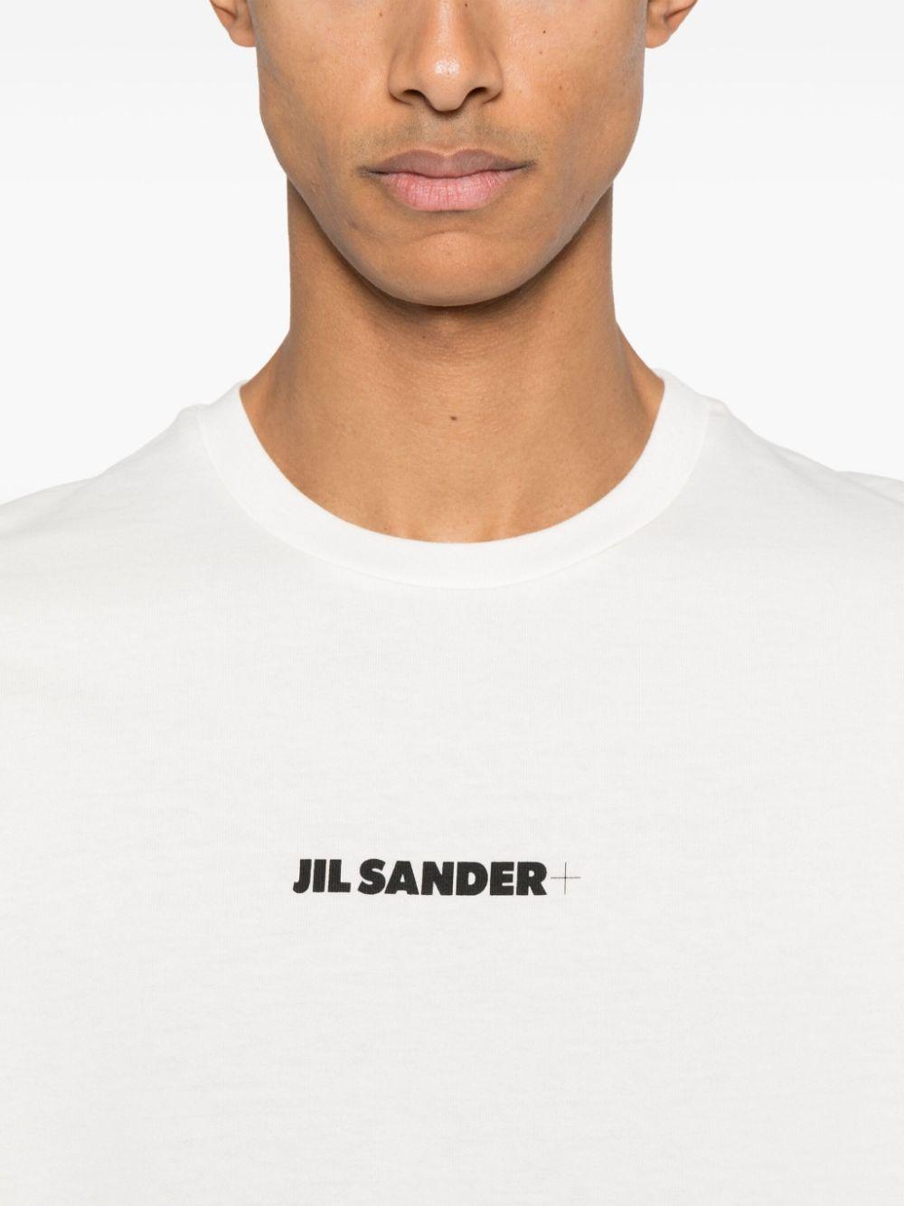 JIL SANDER T-shirt bianca con stampa del logo 