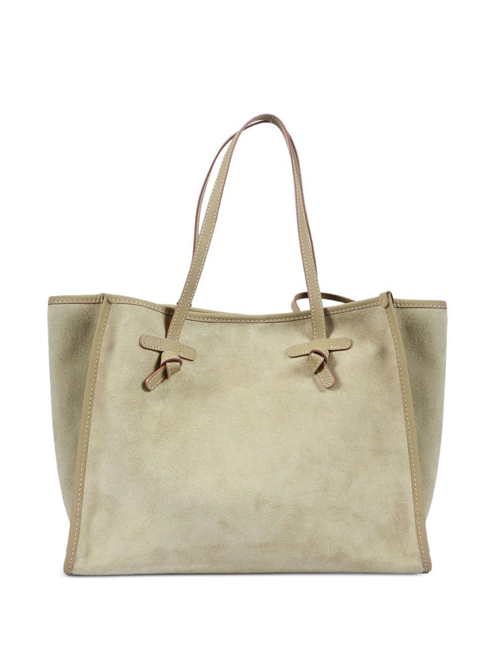 GIANNI CHIARINI Borsa shopping Marcella in camoscio verde chiaro 