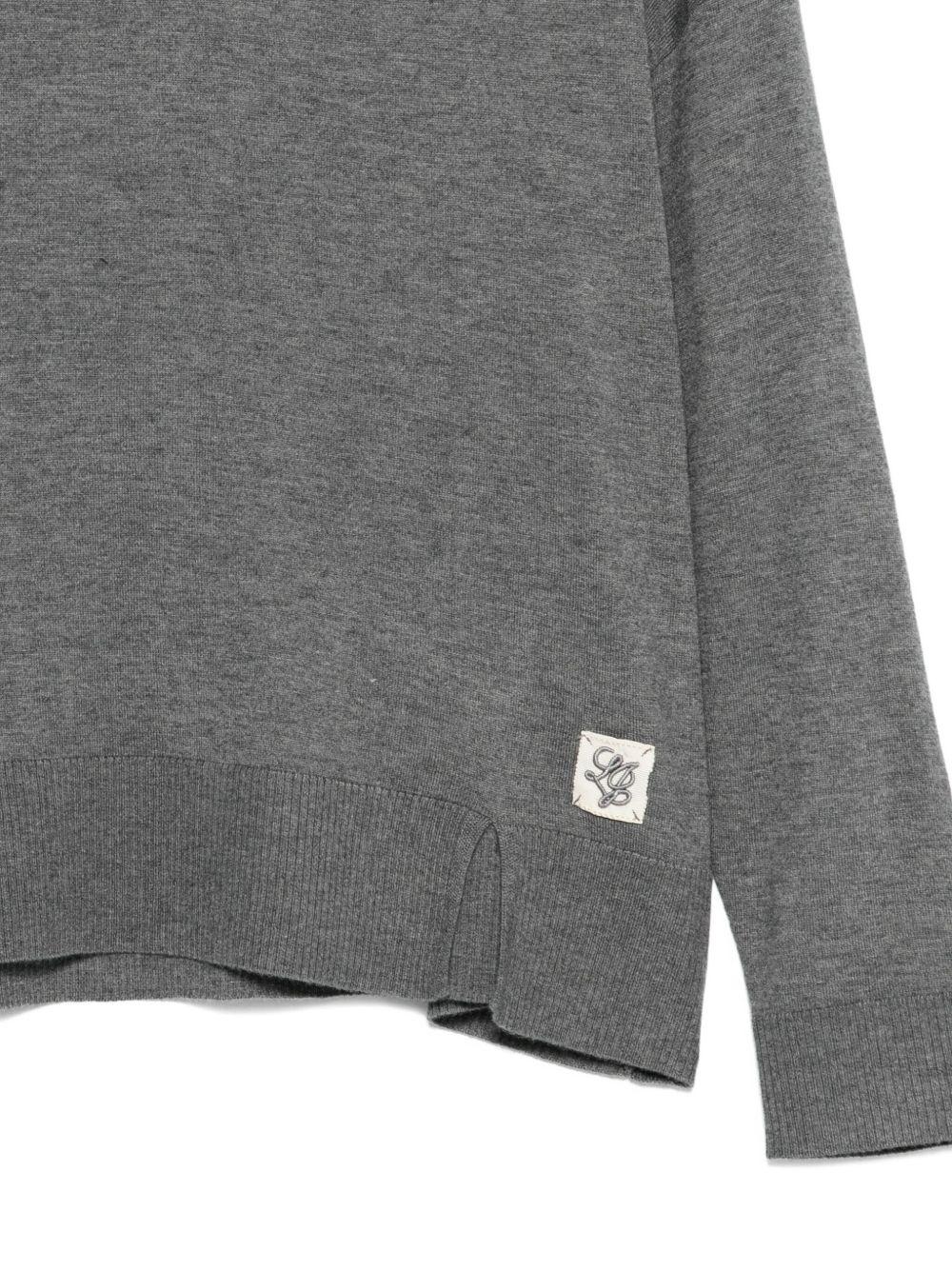 LIUJO Maglia grigia collo alto con logo 