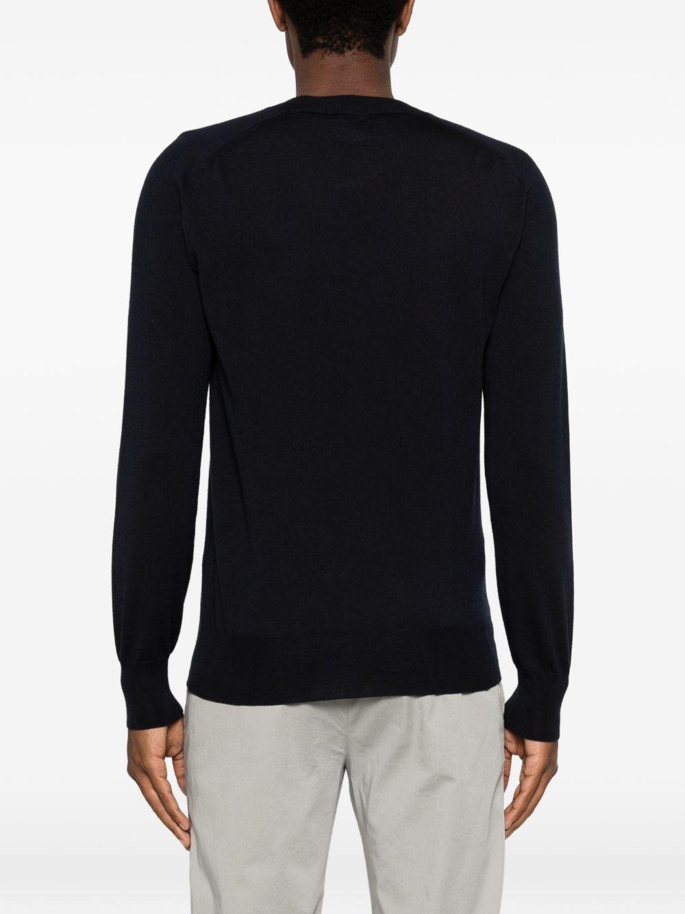 FUMAGALLI Maglia girocollo Mavy in lana merino blu 