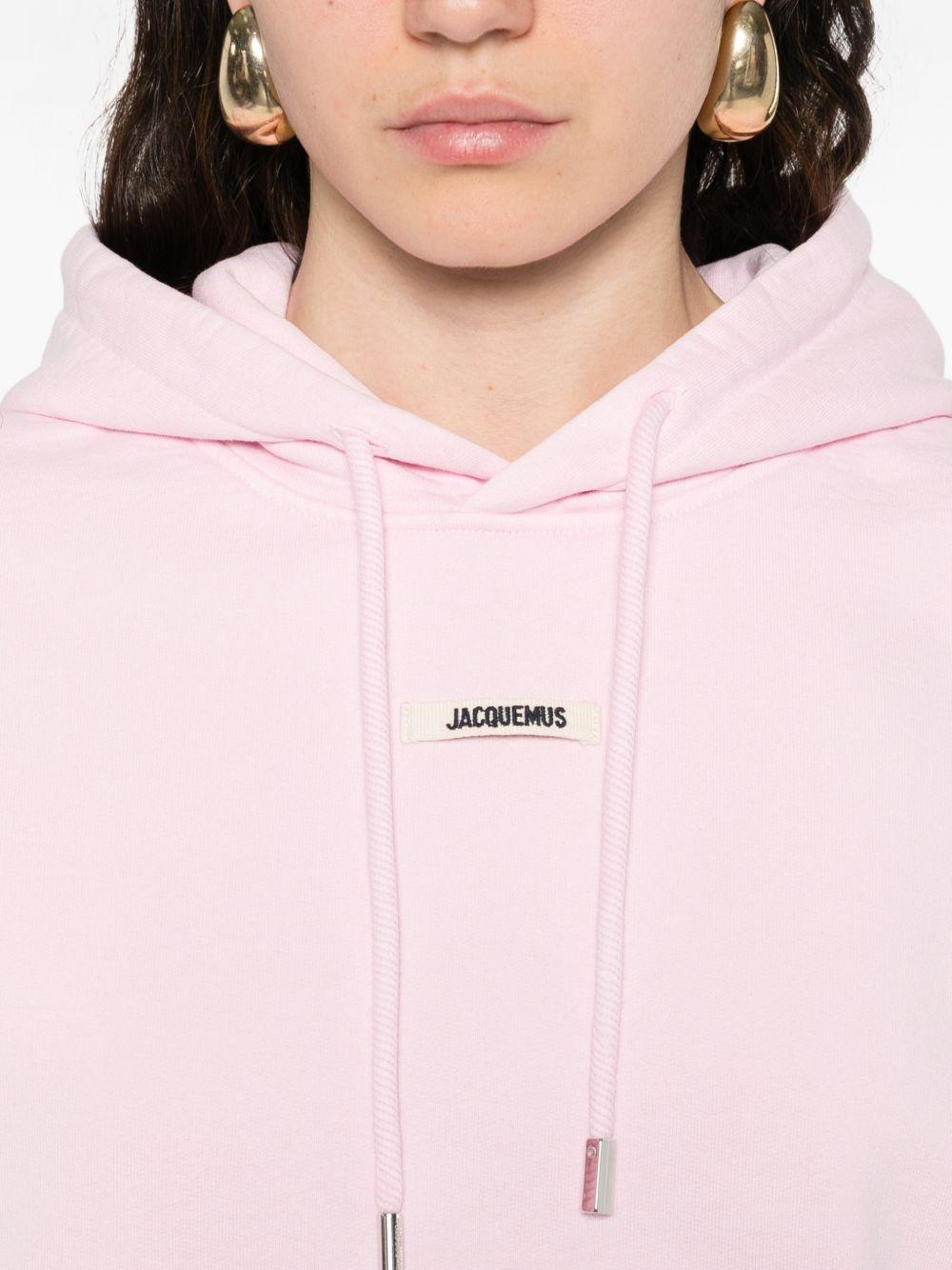 JACQUEMUS Felpa Gros Grain rosa con cappuccio 