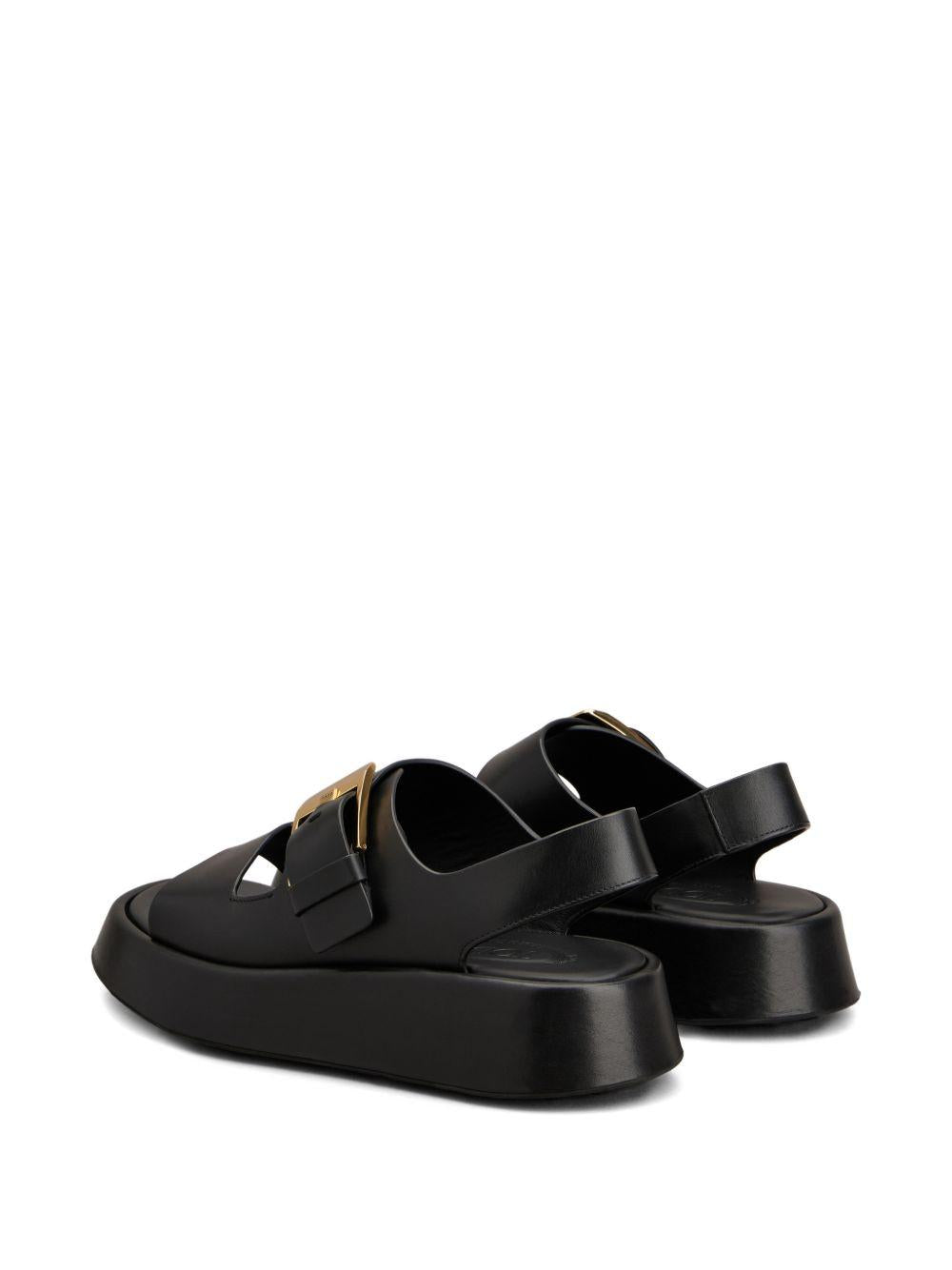TODS Sandali suola platform in pelle nera 