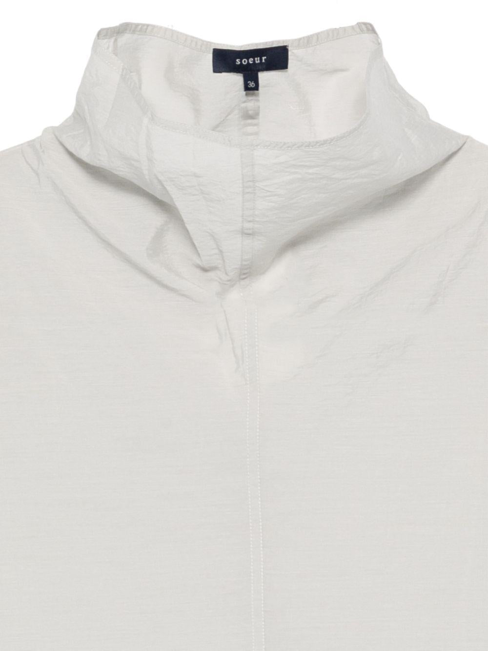 SOEUR Top Izumi in cotone grigio senza maniche a collo alto 