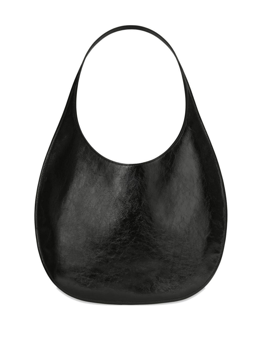 COURREGES Borsa a spalla nera con logo 