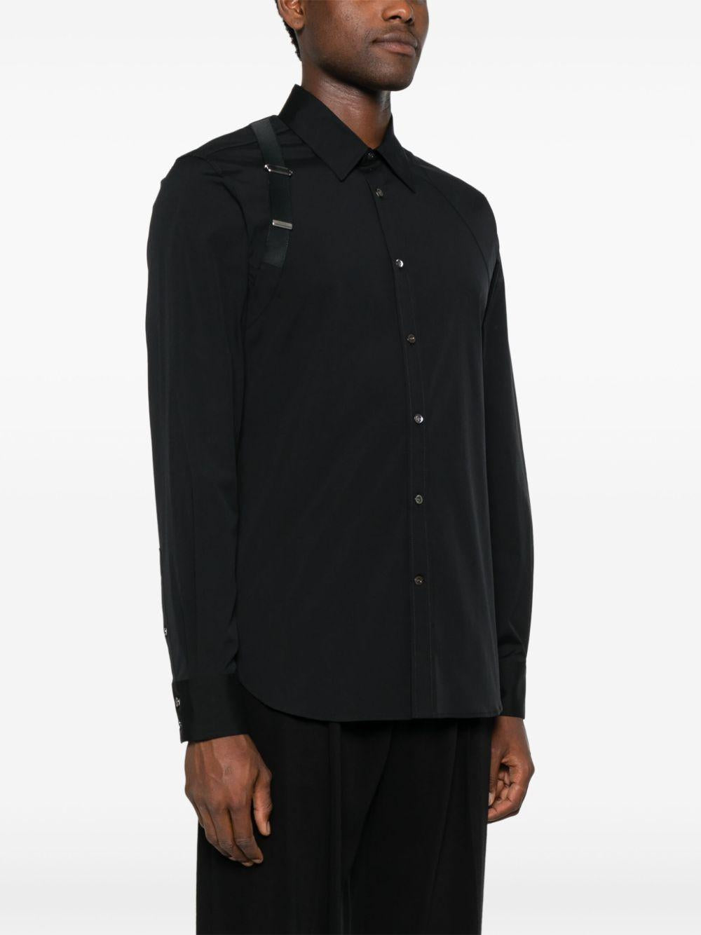 ALEXANDER McQUEEN Camicia 'Harness' con fibbia a T in nero 