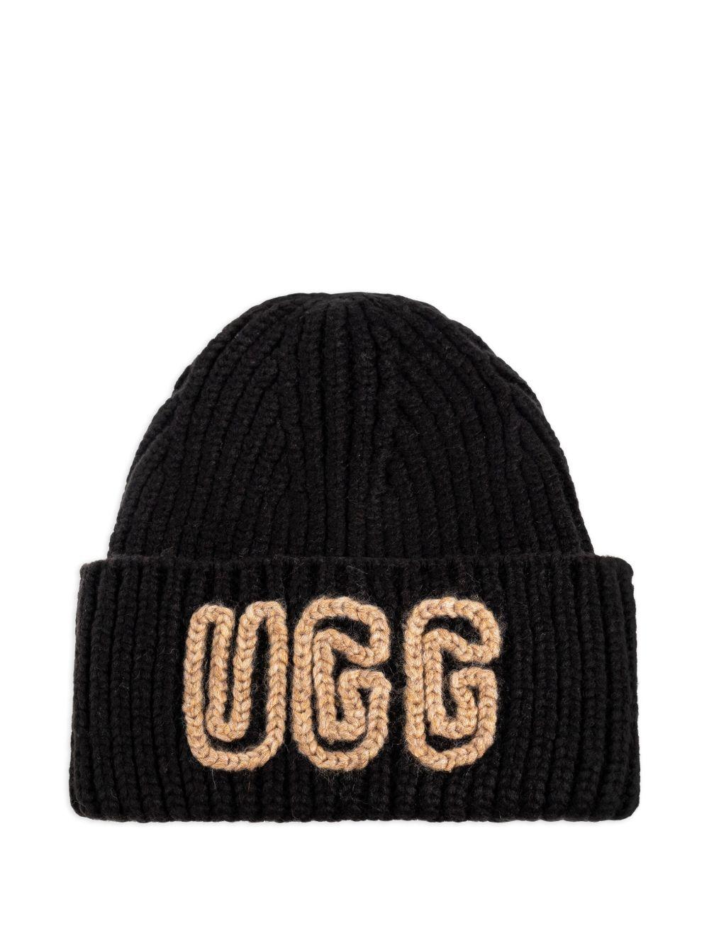 UGG Berretto nero con logo 