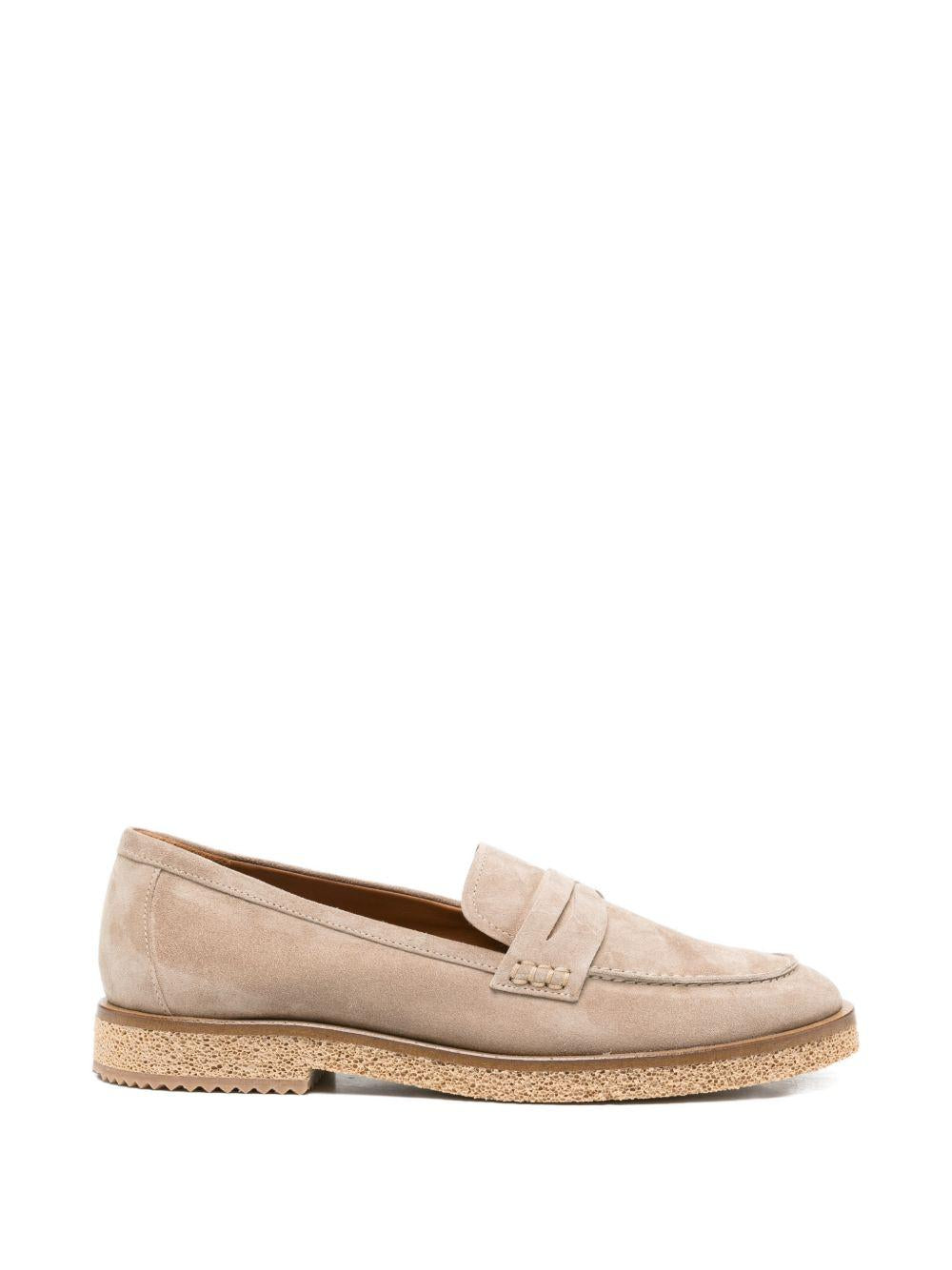 GUGLIELMO ROTTA Mocassini Sorex in pelle scamosciata beige 