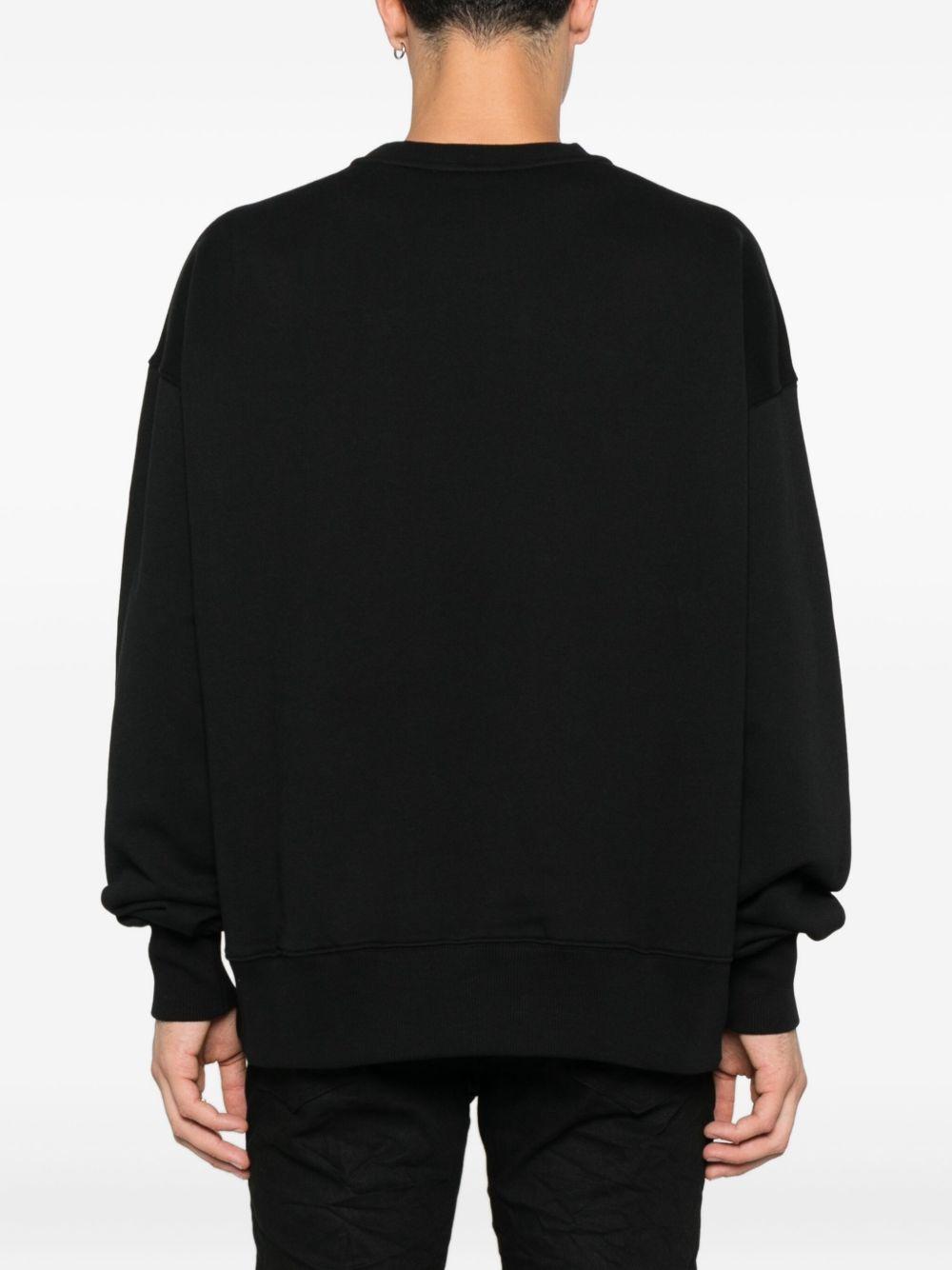 JOHN RICHMOND Felpa nera girocollo con logo tipo 